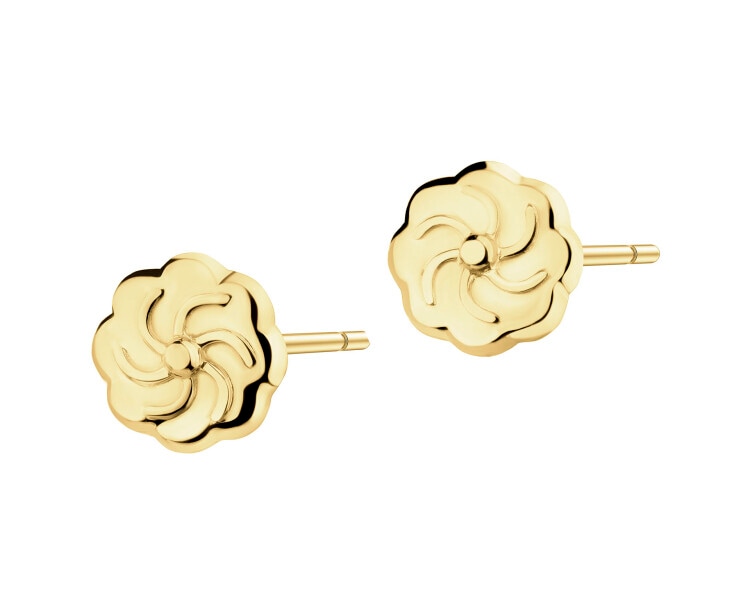 9 K Yellow Gold Earrings 