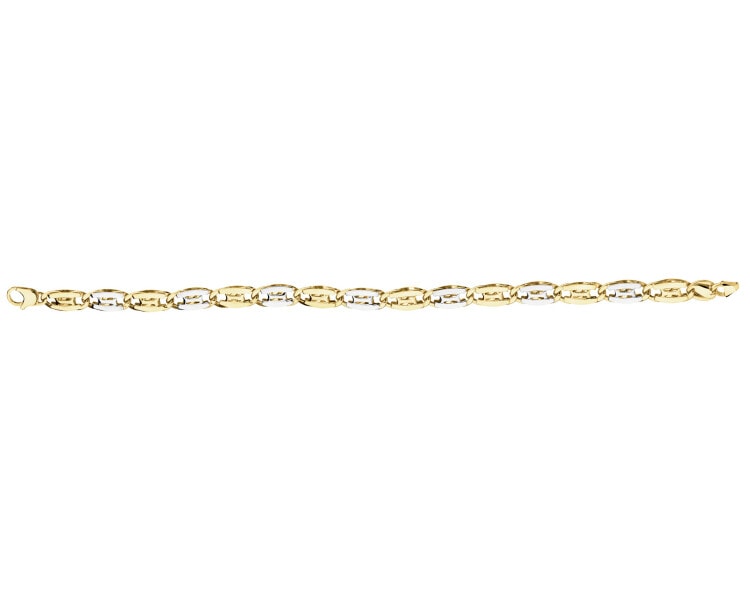 14 K Rhodium-Plated Yellow Gold Bracelet 