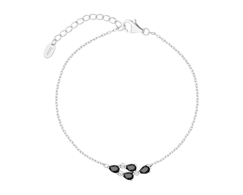 Rhodium Plated Silver Bracelet with Cubic Zirconia