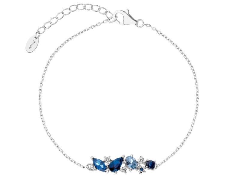 Rhodium Plated Silver Bracelet with Cubic Zirconia