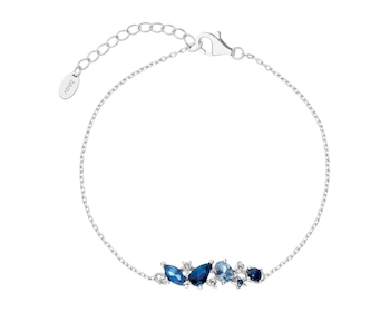 Rhodium Plated Silver Bracelet with Cubic Zirconia