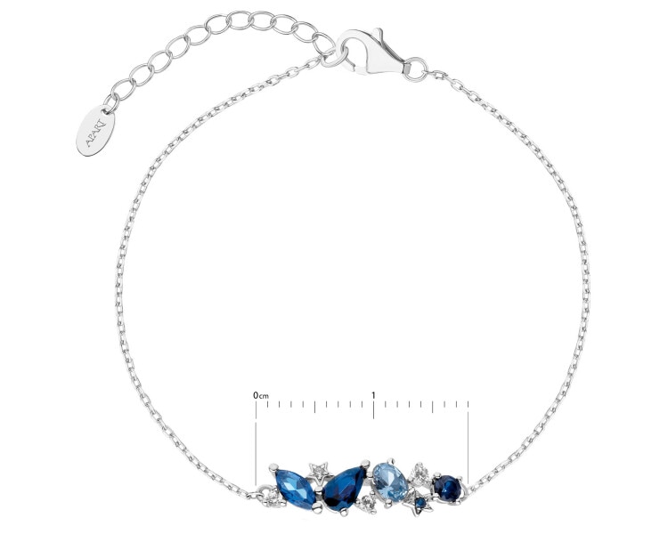 Rhodium Plated Silver Bracelet with Cubic Zirconia