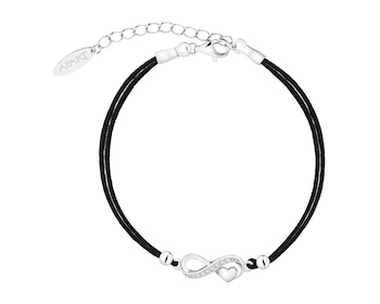 Rhodium Plated Silver Bracelet with Cubic Zirconia