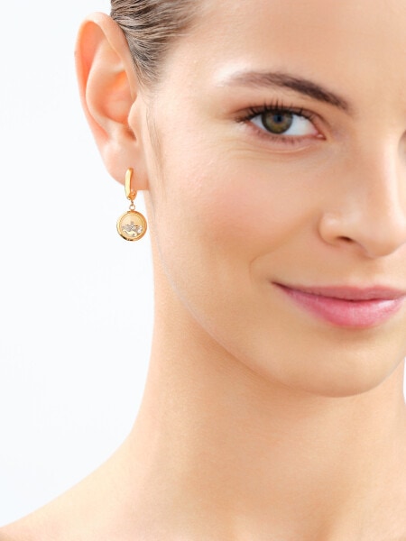 Stainless Steel Dangling Earring with Cubic Zirconia