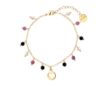 Gold-Plated Brass Bracelet with Agate