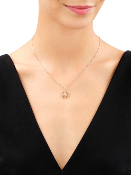 585 Yellow Gold/Black Rhodium Pendant with Cubic Zirconia