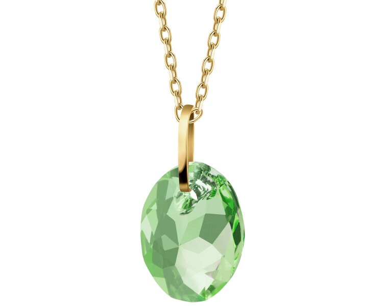 8 K Yellow Gold Pendant with Synthetic Crystal