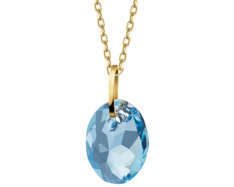 8 K Yellow Gold Pendant with Synthetic Crystal