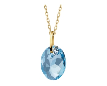 8 K Yellow Gold Pendant with Synthetic Crystal