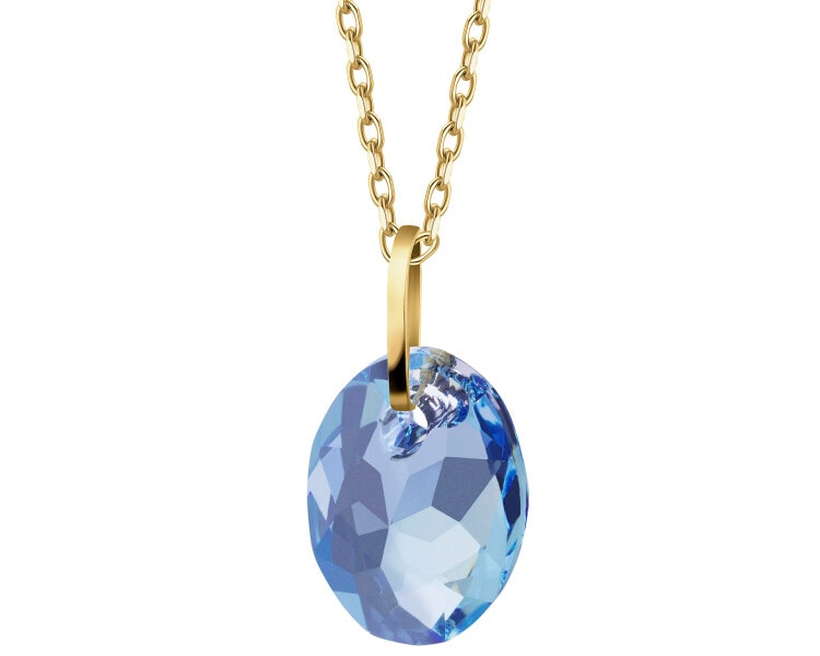 8 K Yellow Gold Pendant with Synthetic Crystal