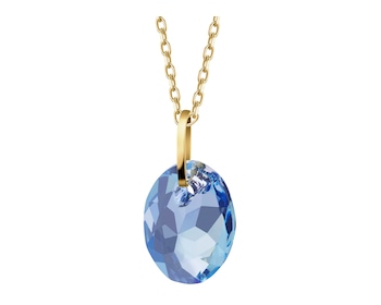 8 K Yellow Gold Pendant with Synthetic Crystal