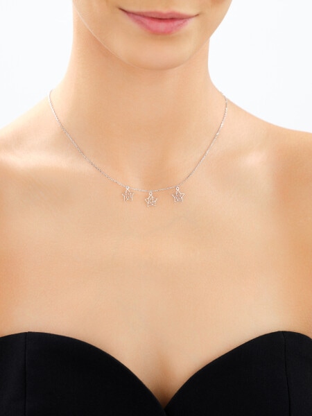 Rhodium Plated Silver Necklace 