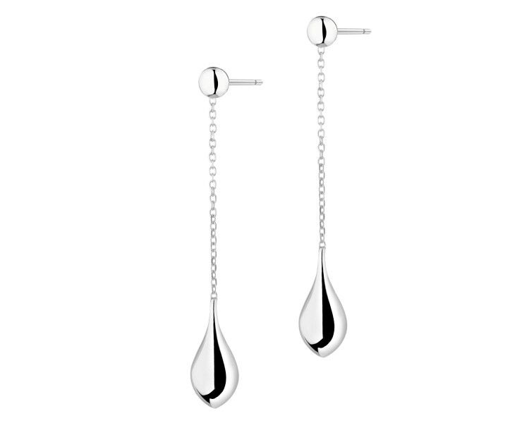 Rhodium Plated Silver Dangling Earring 