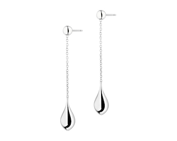 Rhodium Plated Silver Dangling Earring 