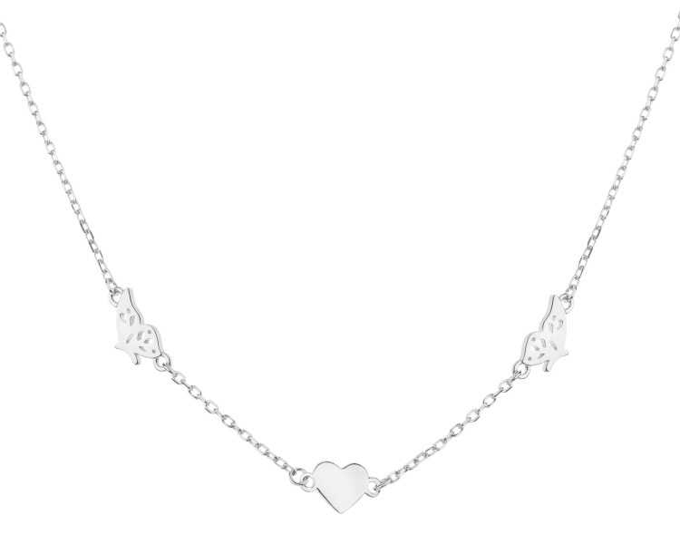 Rhodium Plated Silver Necklace 