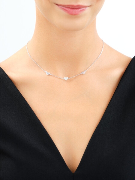 Rhodium Plated Silver Necklace 