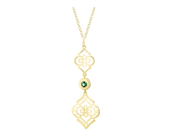 9 K Yellow Gold Necklace with Cubic Zirconia