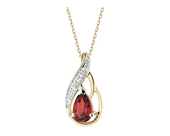 14 K Rhodium-Plated Yellow Gold Pendant  - fineness 14 K