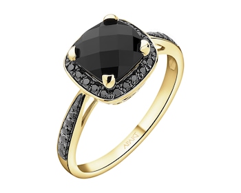 585 Yellow Gold Ruthenium-Plated Ring  - fineness 585