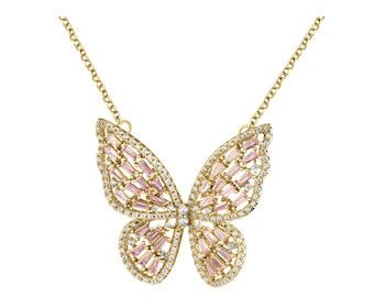 Gold-Plated Brass Necklace with Cubic Zirconia