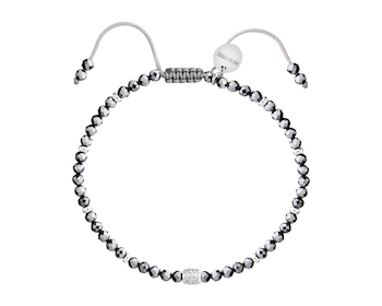 Rhodium-Plated Brass Bracelet with Cubic Zirconia