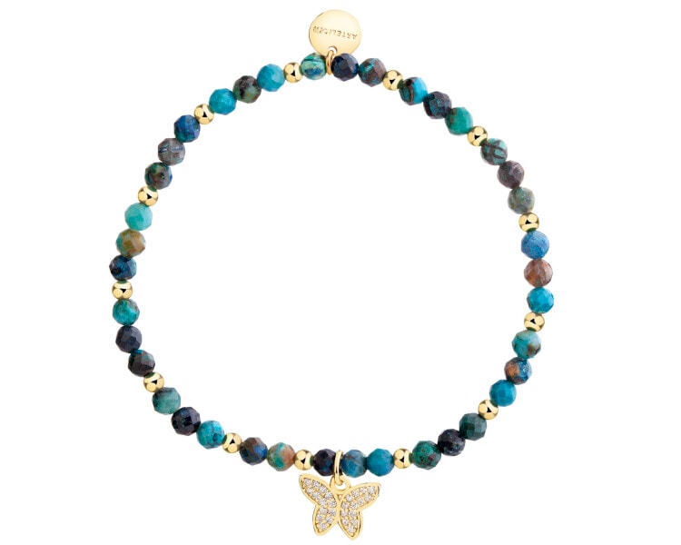 Gold-Plated Brass Bracelet with Turquoise