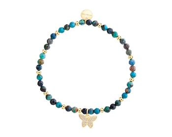 Gold-Plated Brass Bracelet with Turquoise