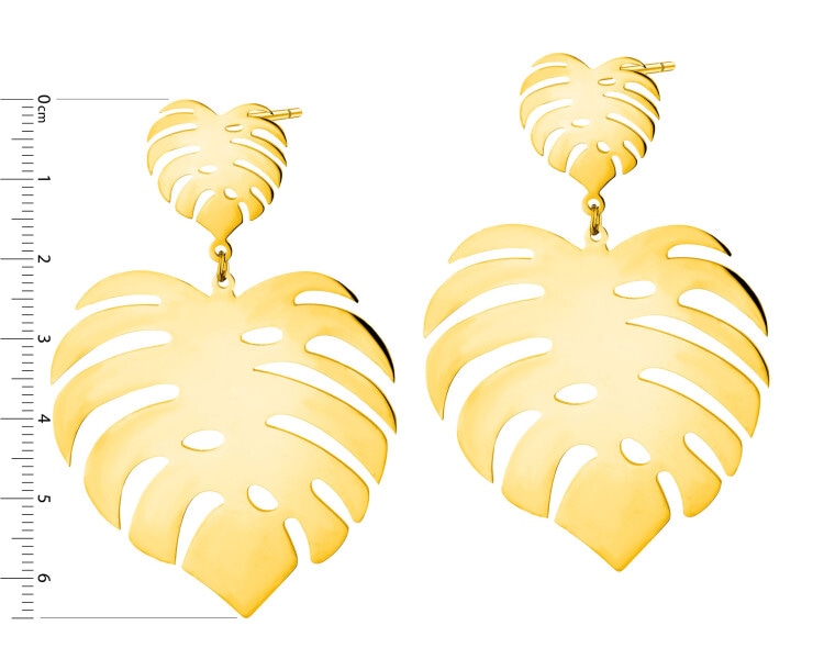 Kolczyki ze stali szlachetnej - monstera