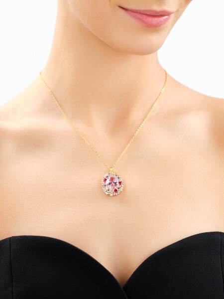 Gold-Plated Brass Necklace with Cubic Zirconia