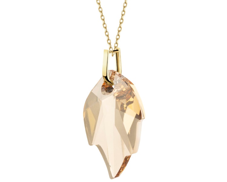 8 K Yellow Gold Pendant with Synthetic Crystal