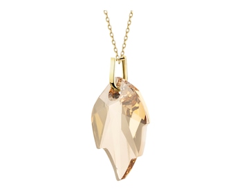 8 K Yellow Gold Pendant with Synthetic Crystal