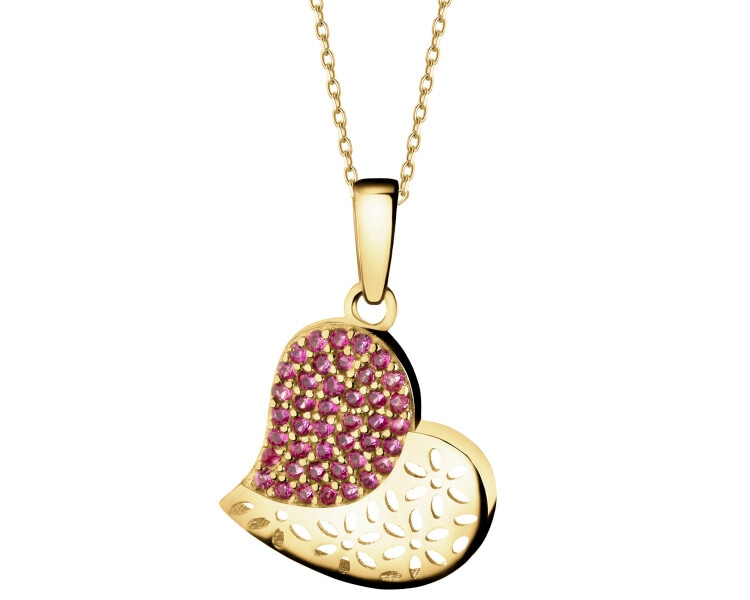 9 K Yellow Gold Pendant with Cubic Zirconia