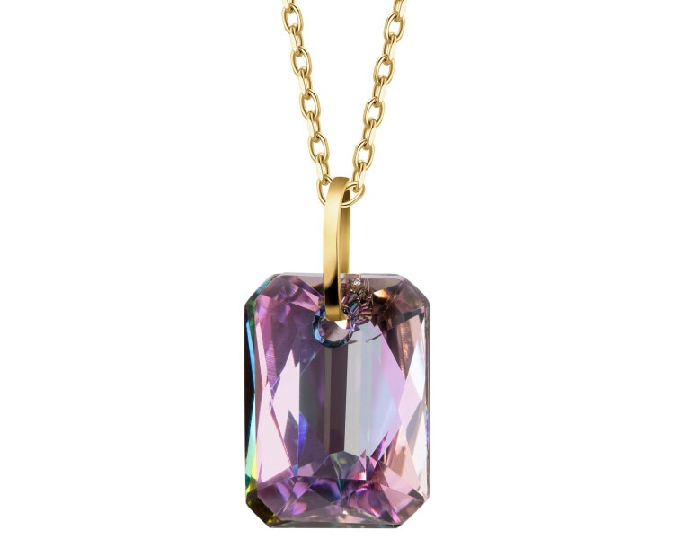 8 K Yellow Gold Pendant with Synthetic Crystal