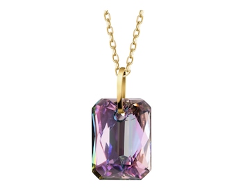 8 K Yellow Gold Pendant with Synthetic Crystal