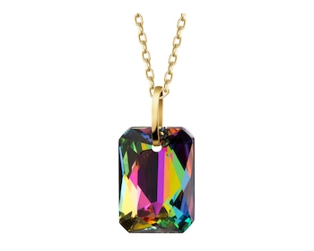 8 K Yellow Gold Pendant with Synthetic Crystal