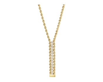 14 K Yellow Gold Necklace with Cubic Zirconia