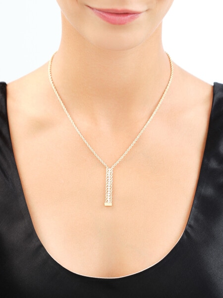 14 K Yellow Gold Necklace with Cubic Zirconia