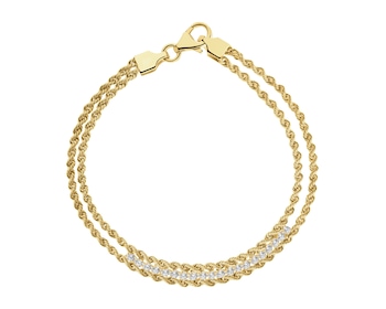 14 K Yellow Gold Bracelet with Cubic Zirconia