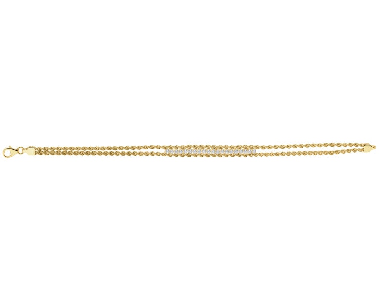 14 K Yellow Gold Bracelet with Cubic Zirconia