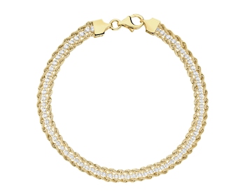 14 K Yellow Gold Bracelet with Cubic Zirconia