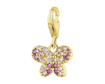 Gold-Plated Silver Pendant with Cubic Zirconia