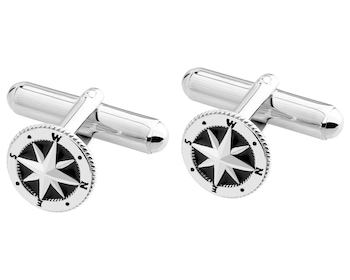 Rhodium Plated Silver Cufflink 