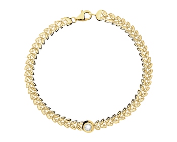 9 K Yellow Gold Bracelet with Cubic Zirconia