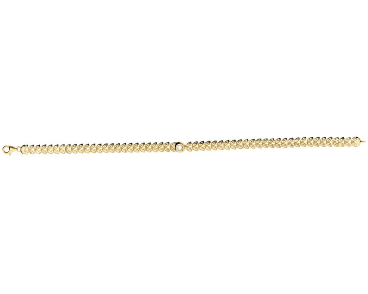 9 K Yellow Gold Bracelet with Cubic Zirconia