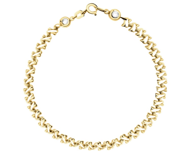 14 K Yellow Gold Bracelet with Cubic Zirconia