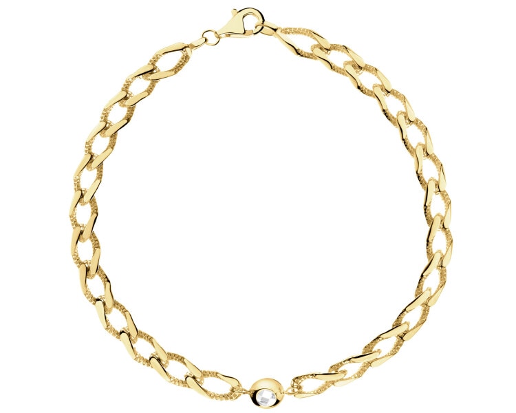 14 K Yellow Gold Bracelet with Cubic Zirconia