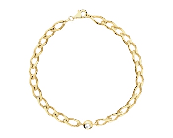 14 K Yellow Gold Bracelet with Cubic Zirconia