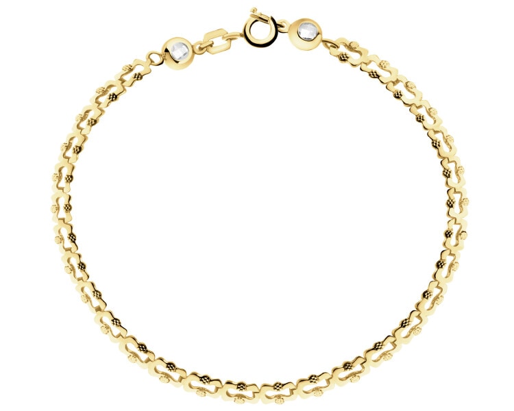 14 K Yellow Gold Bracelet with Cubic Zirconia