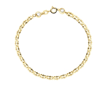 14 K Yellow Gold Bracelet with Cubic Zirconia