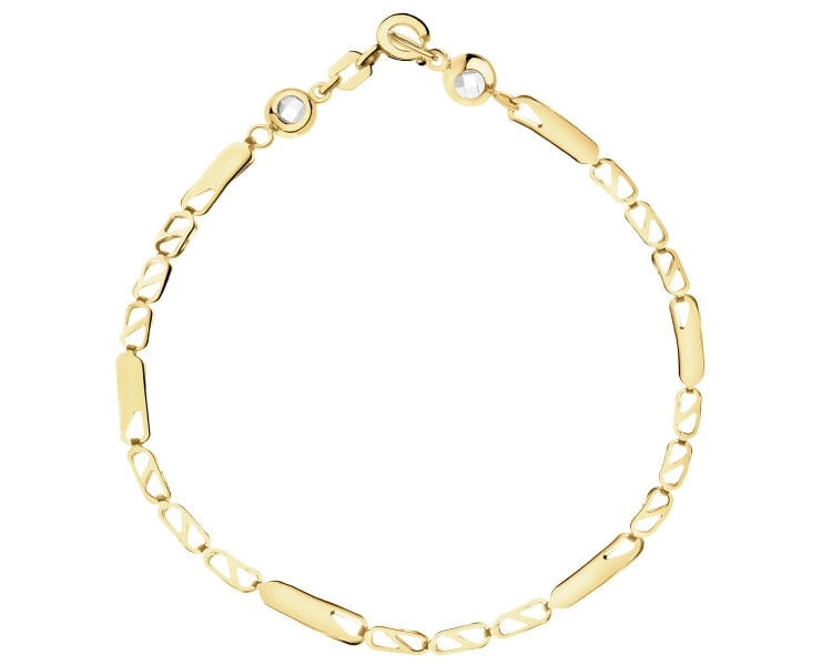 14 K Yellow Gold Bracelet with Cubic Zirconia